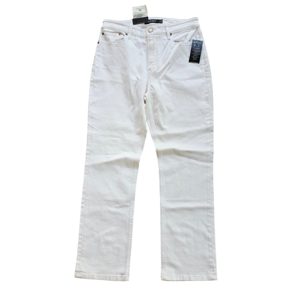 Lauren Ralph Lauren NWT White High-Rise Straight Ankle Jeans 29 Size 8